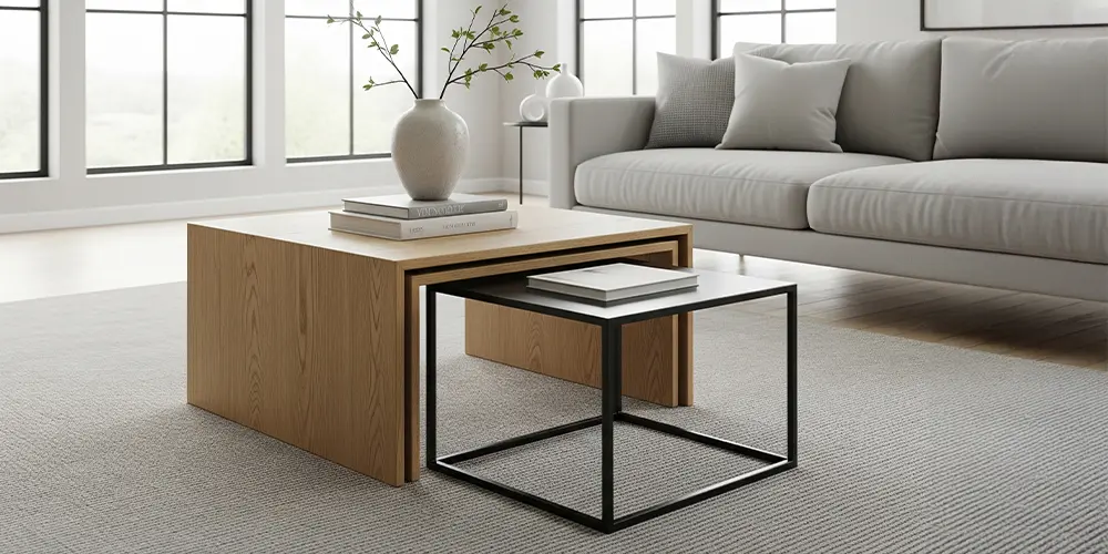 שולחנות סלון 2025 טרנדים, חומרים וטיפים ללוק מושלם